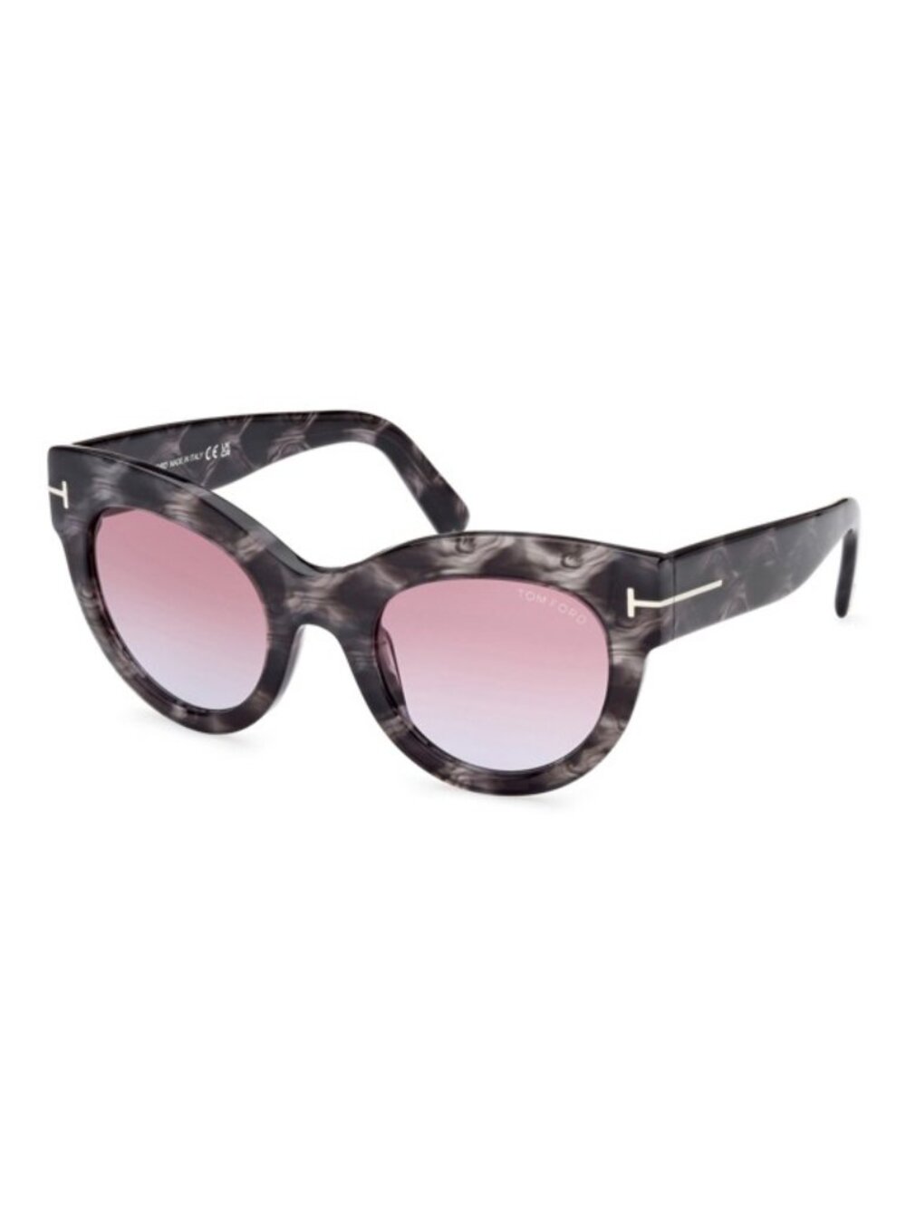 NWT Tom Ford Lucilla 51mm Gradient Cat Eye Sunglasses Black Havana / Purple Blue - Picture 2 of 7